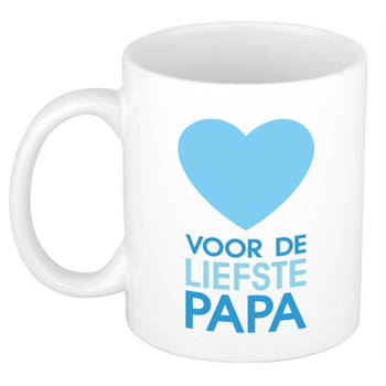 Voor de liefste vader cadeau mok / beker voor Vaderdag 300 ml - feest mokken