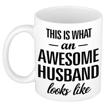 Awesome husband / echtgenoot cadeau mok / verjaardag beker 300 ml - feest mokken