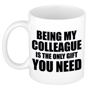 Colleague the only gift you need koffie mok / beker - wit - cadeau collega - 300 ml - feest mokken