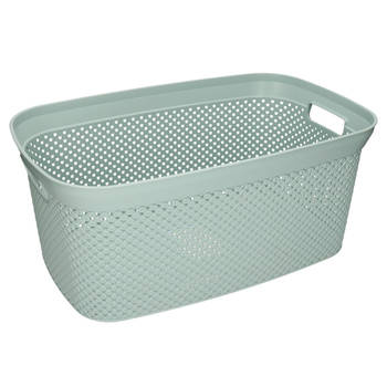 Wasmand/wasgoed draagmanden groen 35 liter 54 x 34 x 23 cm huishouden - Wasmanden