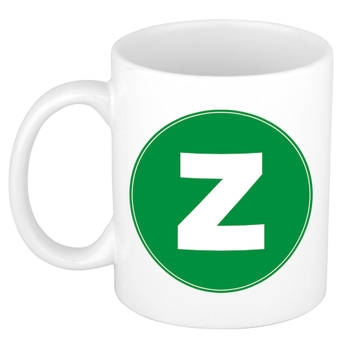 Letter Z mok / beker voor het maken van een naam / woord of team / groene bedrukking - feest mokken