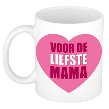 Moederdag cadeau mok / beker voor de liefste mama 300 ml - feest mokken