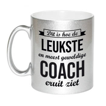 Leukste en meest geweldige coach cadeau mok / beker zilverglanzend 330 ml - feest mokken