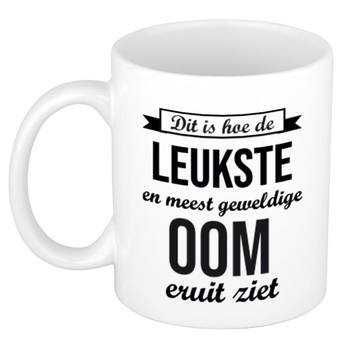 Leukste en meest geweldige oom cadeau mok / beker wit 300 ml - feest mokken