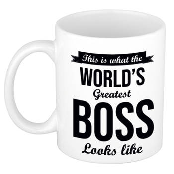 Worlds Greatest Boss cadeau mok / beker 300 ml - feest mokken