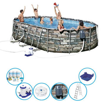 Bestway Zwembad Power Steel Swim Vista - Met accessoires - 610x366x122 cm