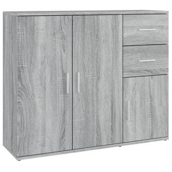 vidaXL Dressoir 91x29,5x75 cm bewerkt hout grijs sonoma eikenkleurig