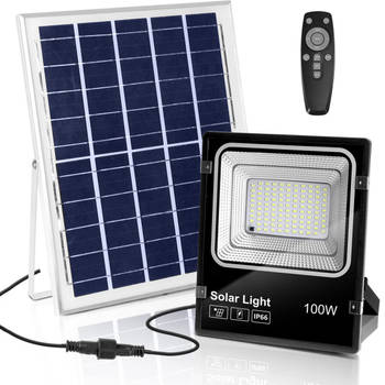 LED Floodlight op Zonne-energie - LED Schijnwerper - Aigi Solina - LED Solar Tuinverlichting Wandlamp -
