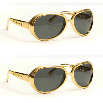 2x Stuks Party/verkleed brillen - metallic goud - Verkleedbrillen