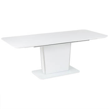 Beliani SUNDS - Verlengbare tafel-Wit-MDF, Veiligheidsglas