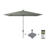 Platinum Riva stokparasol 2.5x2.5 - Olive met voet en hoes