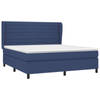 vidaXL Boxspring met matras stof blauw 180x200 cm