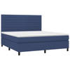 vidaXL Boxspring met matras stof blauw 180x200 cm