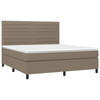 vidaXL Boxspring met matras stof taupe 160x200 cm