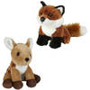 Knuffeldieren set vos en hertje pluche knuffels 18 cm - Knuffel bosdieren