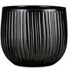 Mica Decorations Plantenpot - keramiek - zwart ribbel - D29-H25 cm - Plantenpotten