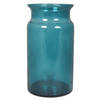 Bloemenvaas - turquoise blauw/transparant glas - H29 x D16 cm - Vazen