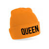 Oranje muts Queen - Koningsdag - EK/WK voetbal - one size - Verkleedhoofddeksels