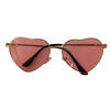 Hippie Flower Power Sixties hartjes glazen zonnebril roze - Verkleedbrillen