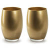 2x Stuks Bloemenvazen Galileo - goud kleurig stevig glas - H20 x D14 cm - Vazen