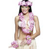 4x stuks roze Hawaii kransen verkleed set deluxe - Verkleedkransen