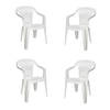 4goodz Siena 4x Witte Stapelbare Tuinstoelen - Plaatsbesparend