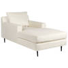 Beliani GUERET - Chaise longue-Beige-Fluweel