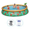 Bestway - Fast Set - Opblaasbaar zwembad inclusief filterpomp - 457x84 cm - Paradijsprint - Rond