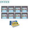 Intex - Zwembadtegels Grijs - 8 verpakkingen van 8 tegels - 16m² & WAYS scrubborstel