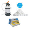 Bestway - Zandfilterpomp 3028 L/u & Filterbollen 500 gram & WAYS Scrubborstel