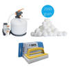 Bestway - Zandfilterpomp 11355 L/u & Filterbollen 2000 gram & WAYS Scrubborstel