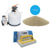 Bestway - Zandfilterpomp 11355 L/u & Filterzand 75 kg & WAYS Scrubborstel