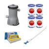 Bestway - Zwembadstofzuiger AquaCrawl & Filterpomp 3028 L/u & 4 Filters Type II & WAYS Scrubborstel