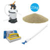 Bestway - Zwembadstofzuiger AquaCrawl & Zandfilterpomp 3028 L/u & Filterzand 25 kg & WAYS Scrubborstel