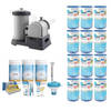 WAYS - Zwembad Onderhoud - Pakket Medium & Filterpomp 9463 L/u & 12 Filters Type B