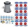 WAYS - Zwembad Onderhoud - Pakket Medium Deluxe & Filterpomp 1249 L/h & 12 Filters Type I