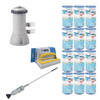 WAYS - Zwembad Onderhoud - Zwembadstofzuiger & Filterpomp 3407 L/u & 12 Filters Type A & WAYS Scrubborstel