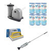 WAYS - Zwembad Onderhoud - Zwembadstofzuiger & Filterpomp 5678 L/u & 6 Filters Type A & WAYS Scrubborstel