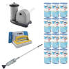 WAYS - Zwembad Onderhoud - Zwembadstofzuiger & Filterpomp 5678 L/u & 12 Filters Type A & WAYS Scrubborstel