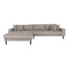 Lido bank bank met chaise longue links gericht 4 kussens bruin.