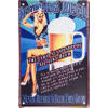Clayre & Eef Wanddecoratie 20x30 cm Blauw Wit Metaal Beer Muurdecoratie Wandversiering Tekstbord