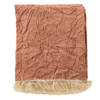 Dutch Decor - MAYBEL - Plaid 140x180 cm - met ingeweven patroon - effen kleur met franjes - Muted Clay - roze