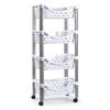 PlasticForte Trolley op wieltjes - 4-laags - wit - kunststof - 40x88cm - Opberg trolley