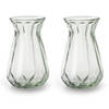 2x Stuks Bloemenvazen - helder/transparant glas - H15 x D10 cm - Vazen