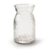 Bloemenvaas - helder bewerkt/transparant glas - H25 x D13.5 cm - Vazen