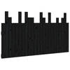vidaXL Hoofdbord wandmontage 146,5x3x80 cm massief grenenhout zwart