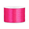 1x Fuchsia roze satijnlint rollen 5 cm x 25 meter cadeaulint verpakkingsmateriaal - Cadeaulinten