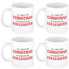 Set van 4x stuks kerst cadeau mokken All I want for Christmas is to be with my colleagues 300 ml - Bekers