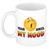Your jokes my mood cadeau mok / beker wit - cadeau collega - feest mokken