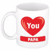 Vaderdag I love you Papa beker / mok keramiek 300 ml - feest mokken